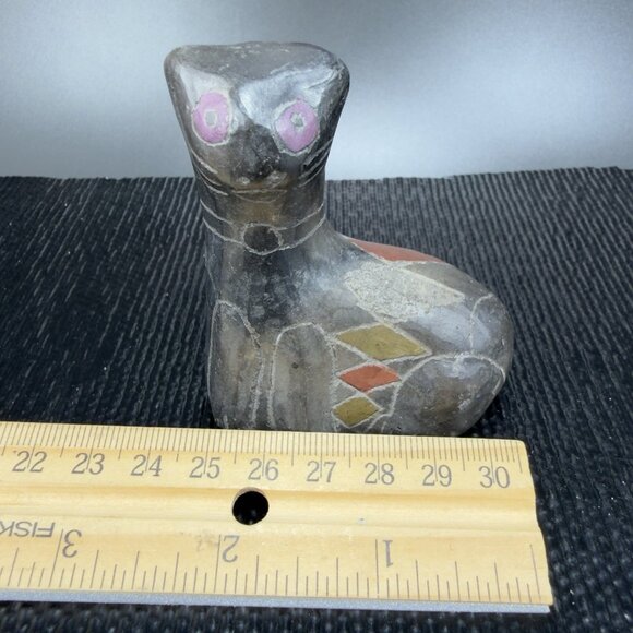 Manuel Felguerez Black Cat Studio Pottery Sculpture Pueblo Oaxaca Kitty Cat VTG - Picture 3 of 10